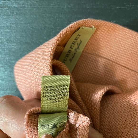 Burberry Linen Tie Peach Color - Picture 3 of 4